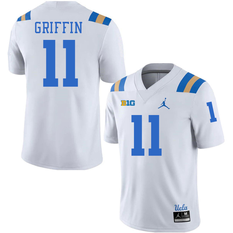 UCLA Bruins #11 Chase Griffin Big 10 Conference College Football Jerseys Stitched Sale-White